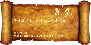 Mohácsi Gusztáv névjegykártya