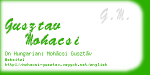 gusztav mohacsi business card