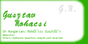 gusztav mohacsi business card